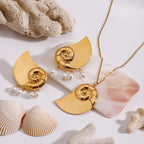 Collier pour femme avec pendentif nautile en acier inoxydable
