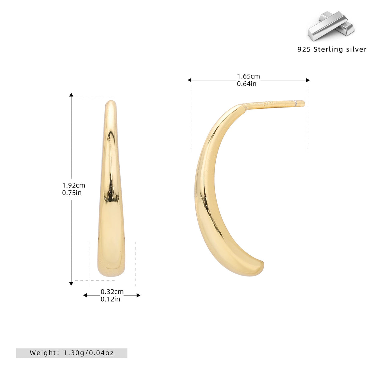 Boucles d'oreilles pendantes pour femme au design incurvé élégant