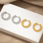 Boucles d'oreilles créoles perlées pour femme