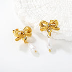 Boucles d'oreilles pendantes pour femme design nœud