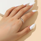 Bague élégante et étincelante pour femme avec cristaux
