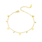 Chaîne de cheville pour femme motif floral et cristaux