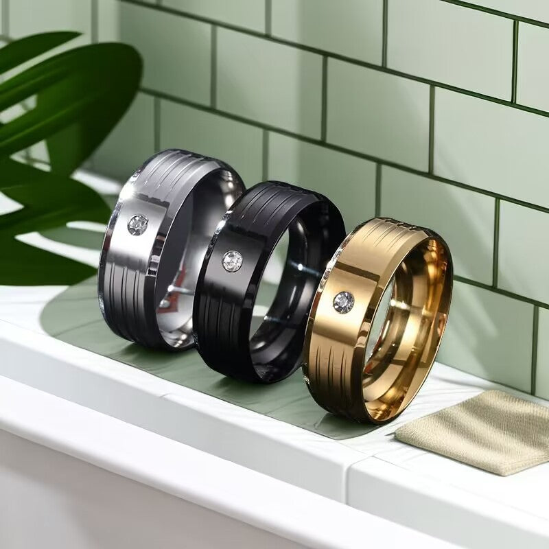 Bague pour homme au design élégant avec pierre étincelante