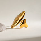 Bague élégante pour femme en acier inoxydable hypoallergénique et résistant à l'eau