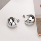 Boucles d'oreilles puces en acier inoxydable brillant