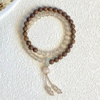 Bracelet en perles de bois naturel et pierre