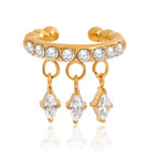 Ear cuff haute couture élégant pour femme avec cristaux