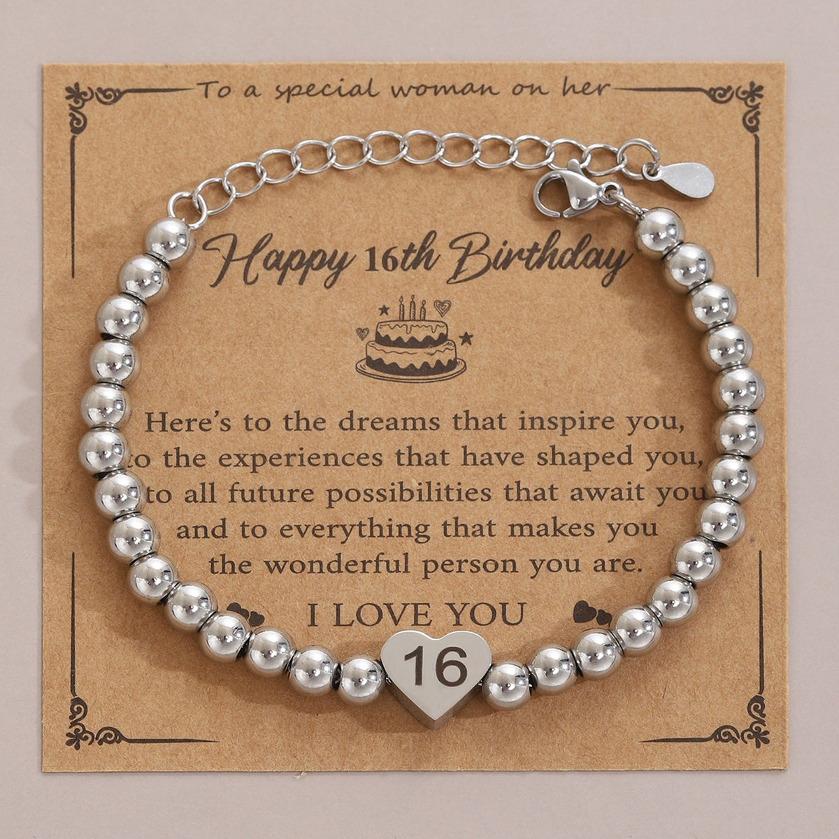 Bracelet pour femme avec pendentif cœur et breloque personnalisable