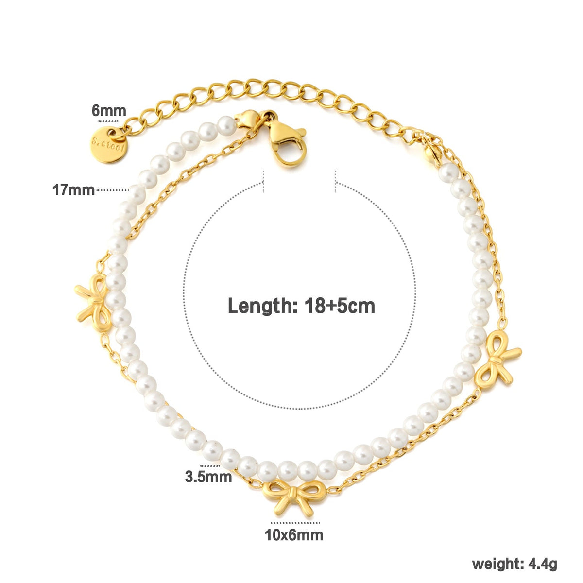 Bracelet pour femme avec pendentif cœur et design perlé luxueux