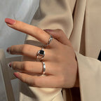 Bague ouverte pour femme avec design de chaîne innovant