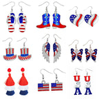 Boucles d'oreilles puces ailes en émail avec motif étoile