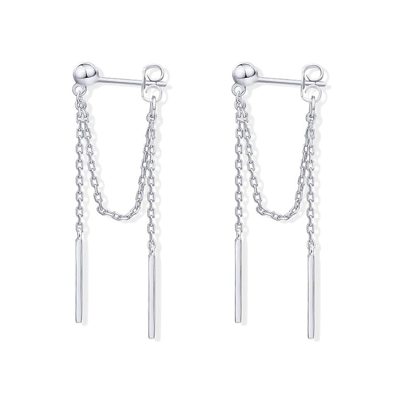 Boucles d'oreilles pour femme avec chaînes délicates et accents scintillants