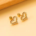 Boucles d'oreilles cœur avec cristaux