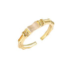 Bague pour femme design bambou avec accents étincelants