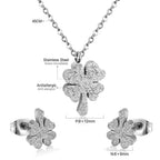 Parure de bijoux en acier inoxydable doré avec pendentifs cœur