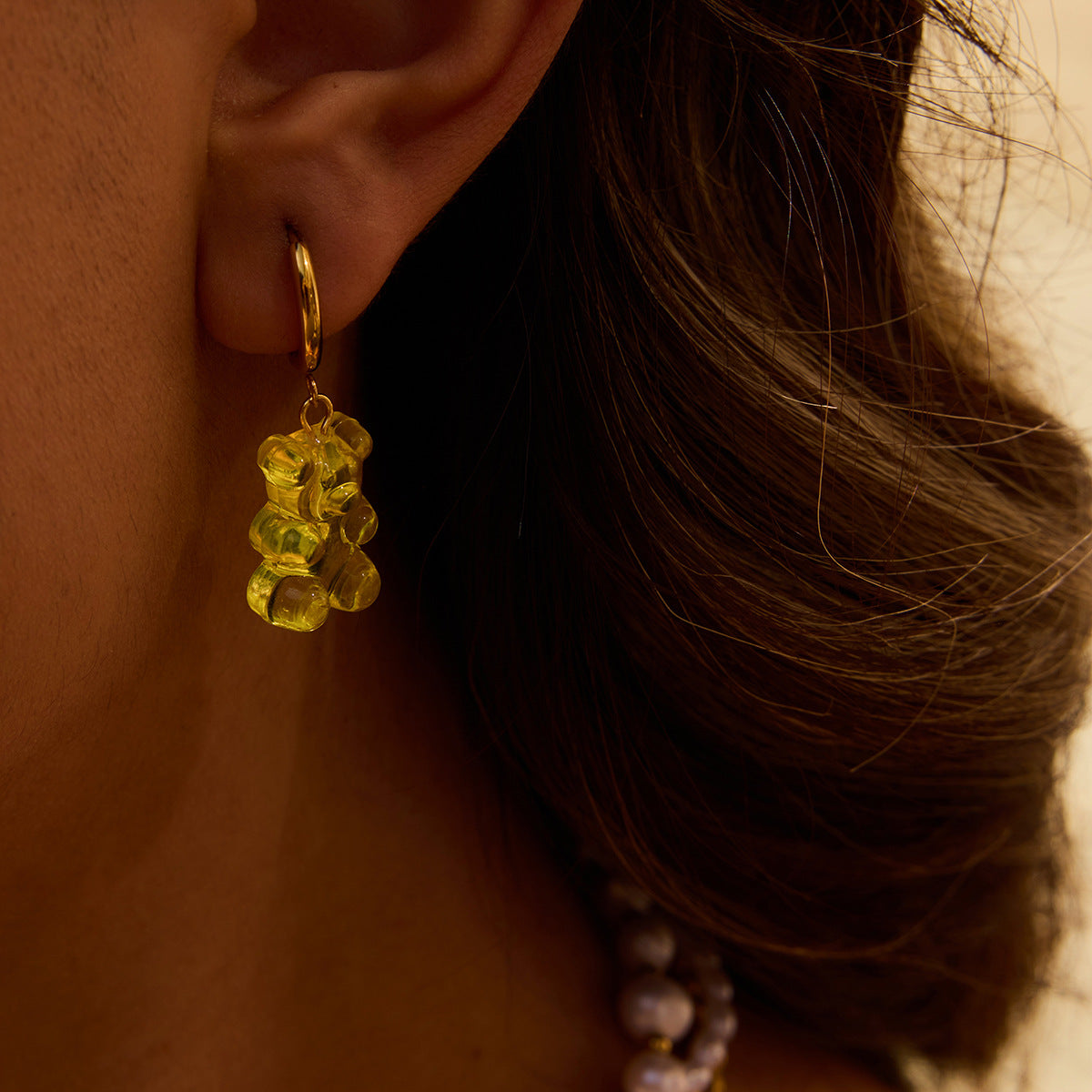 Boucles d'oreilles tendance en forme d'oursons en gomme