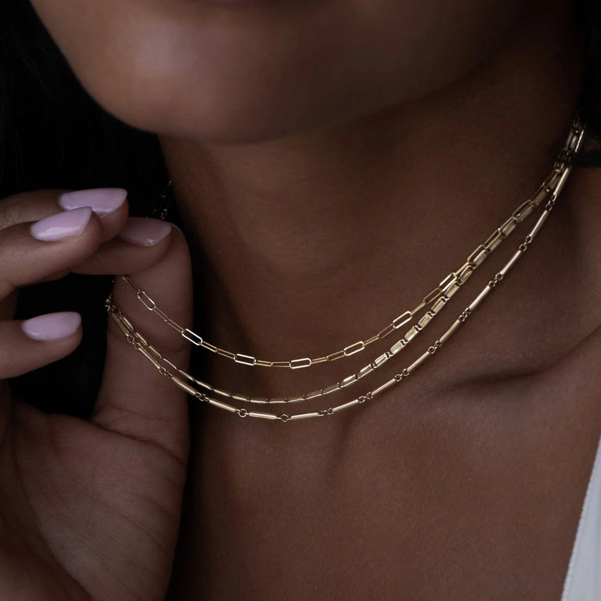 Collier pour femme en acier inoxydable hypoallergénique réglable
