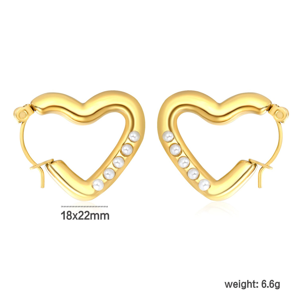 Boucles d'oreilles pendantes cœur pour femme avec perles