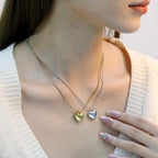 Collier pour femme avec pendentif cœur en acier inoxydable