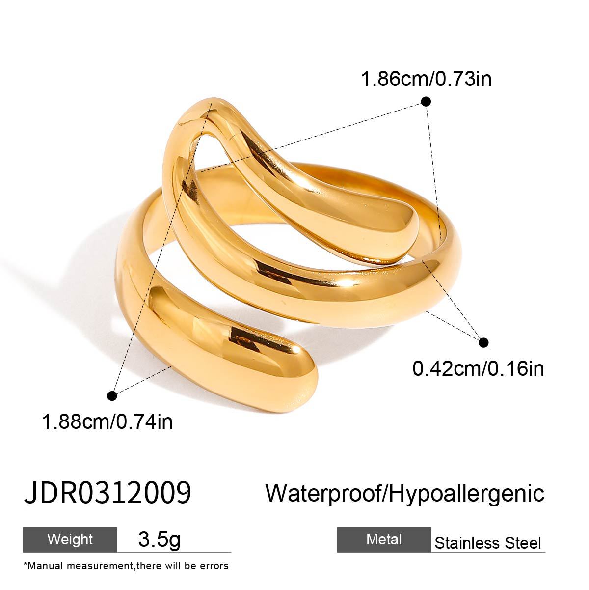 Bague torsadée élégante en acier inoxydable pour femme