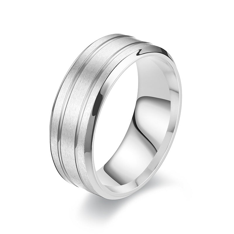 Bague pour homme avec surface texturée et accents modernes