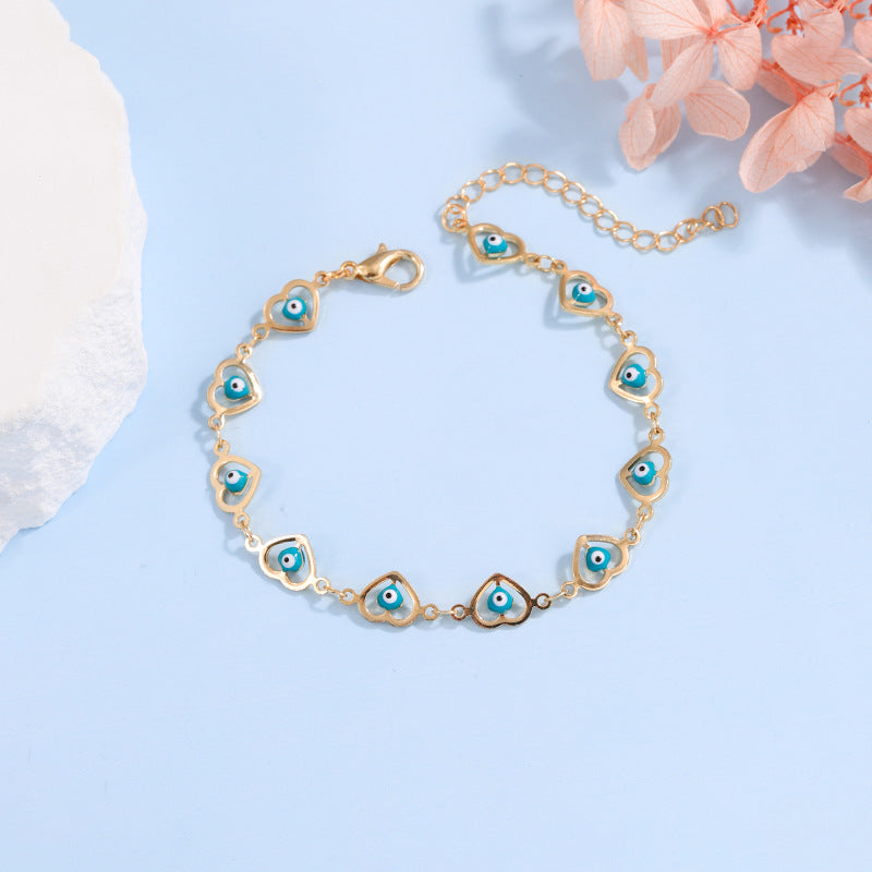 Bracelet de perles en forme de cœur