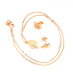 Parure de bijoux en acier inoxydable doré avec pendentifs cœur