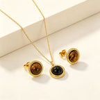 Parure de bijoux avec pendentif œil de tigre