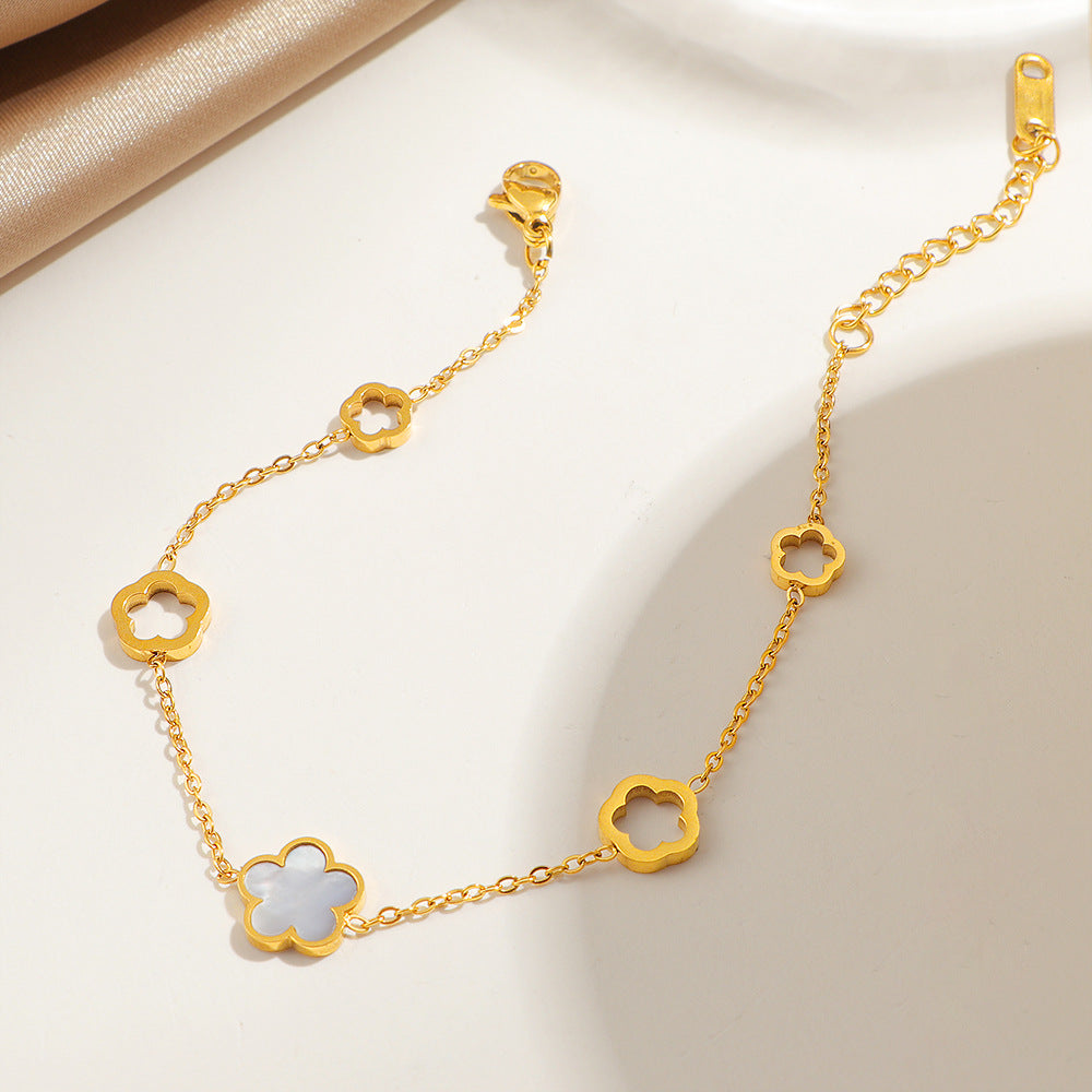 Bracelet à maillons inspiré des fleurs pour femme