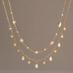 Collier pour femme en acier inoxydable avec détails en cristal étincelants