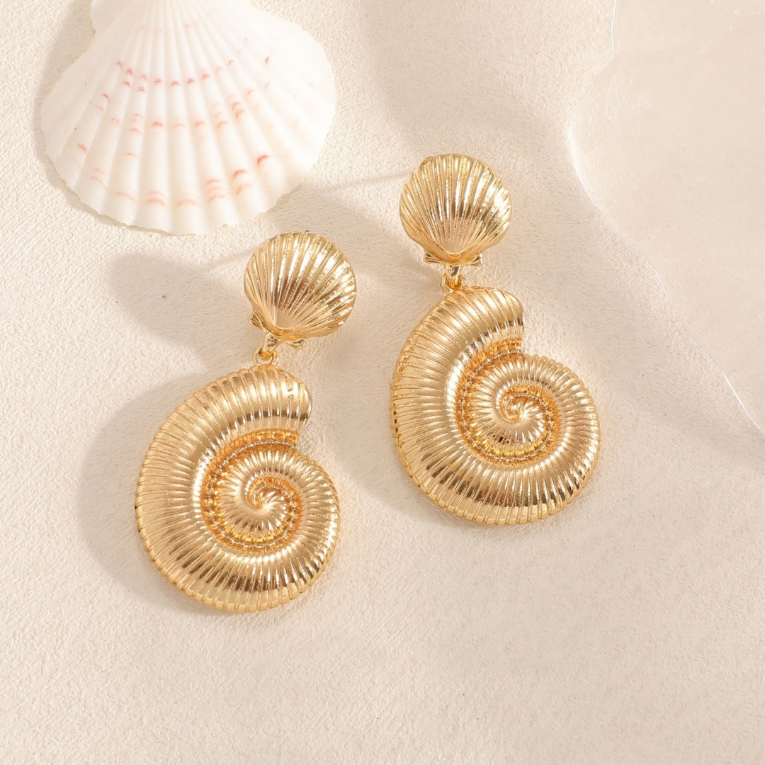 Boucles d'oreilles pour femme au design luxueux de coquillage