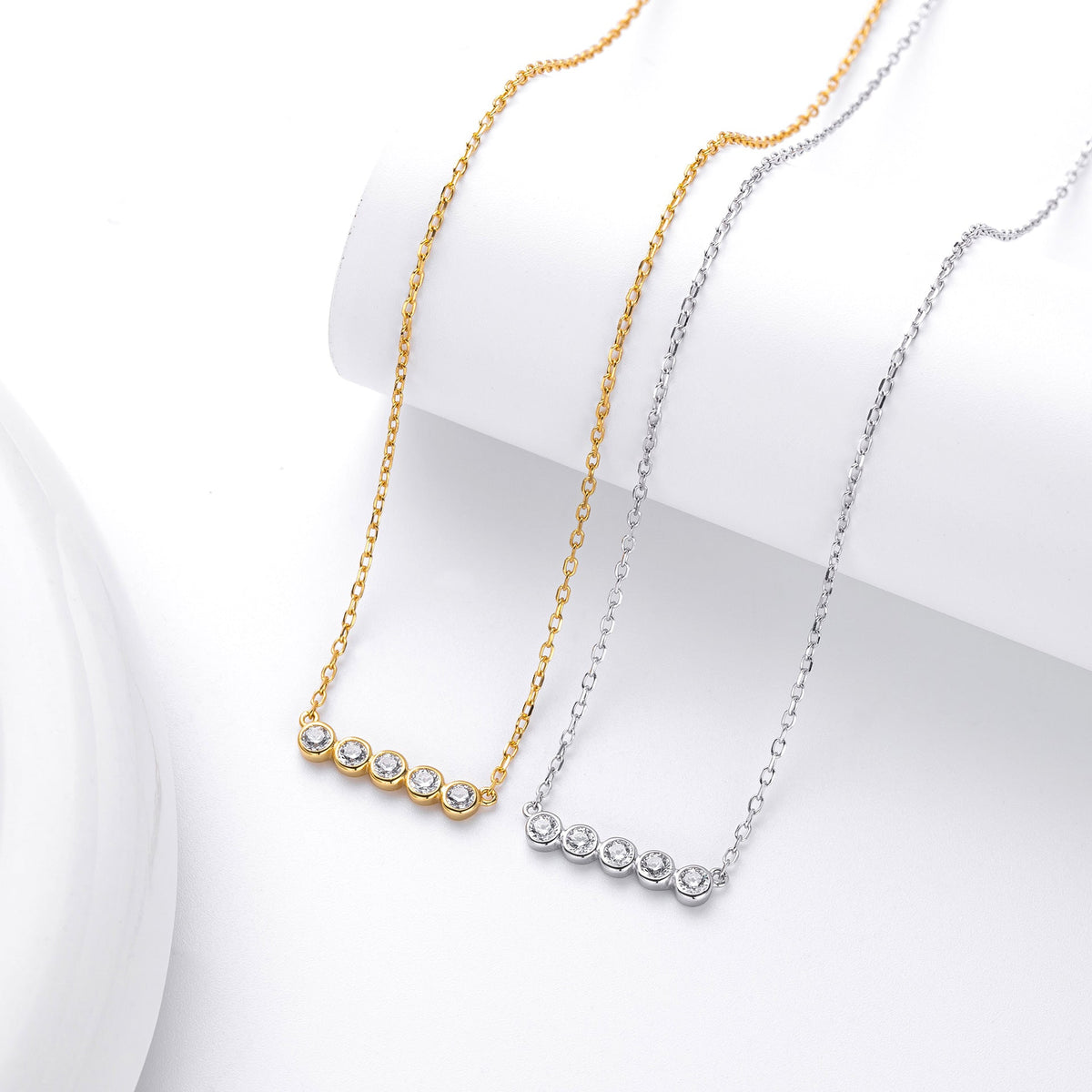 Collier pour femme en argent sterling 925 avec zircons