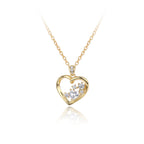 Collier cœur pour femme en argent sterling 925 avec zircones