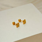 Boucles d'oreilles puces motif floral pour femme