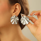 Boucles d'oreilles créateur pour femme en forme de feuille