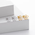 Clous d'oreilles floraux en argent sterling 925