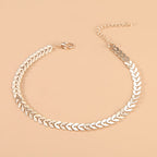 Bracelet de cheville chaîne maille épi ajustable