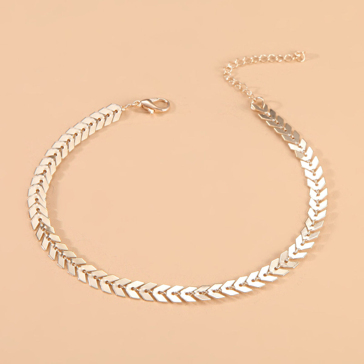 Bracelet de cheville chaîne maille épi ajustable