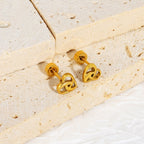 Boucles d'oreilles puces en acier inoxydable au design moderne à trois phases
