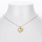 Collier cœur pour femme en argent sterling 925 avec zircones