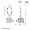 Boucles d'oreilles pendantes éléphant en argent sterling 925