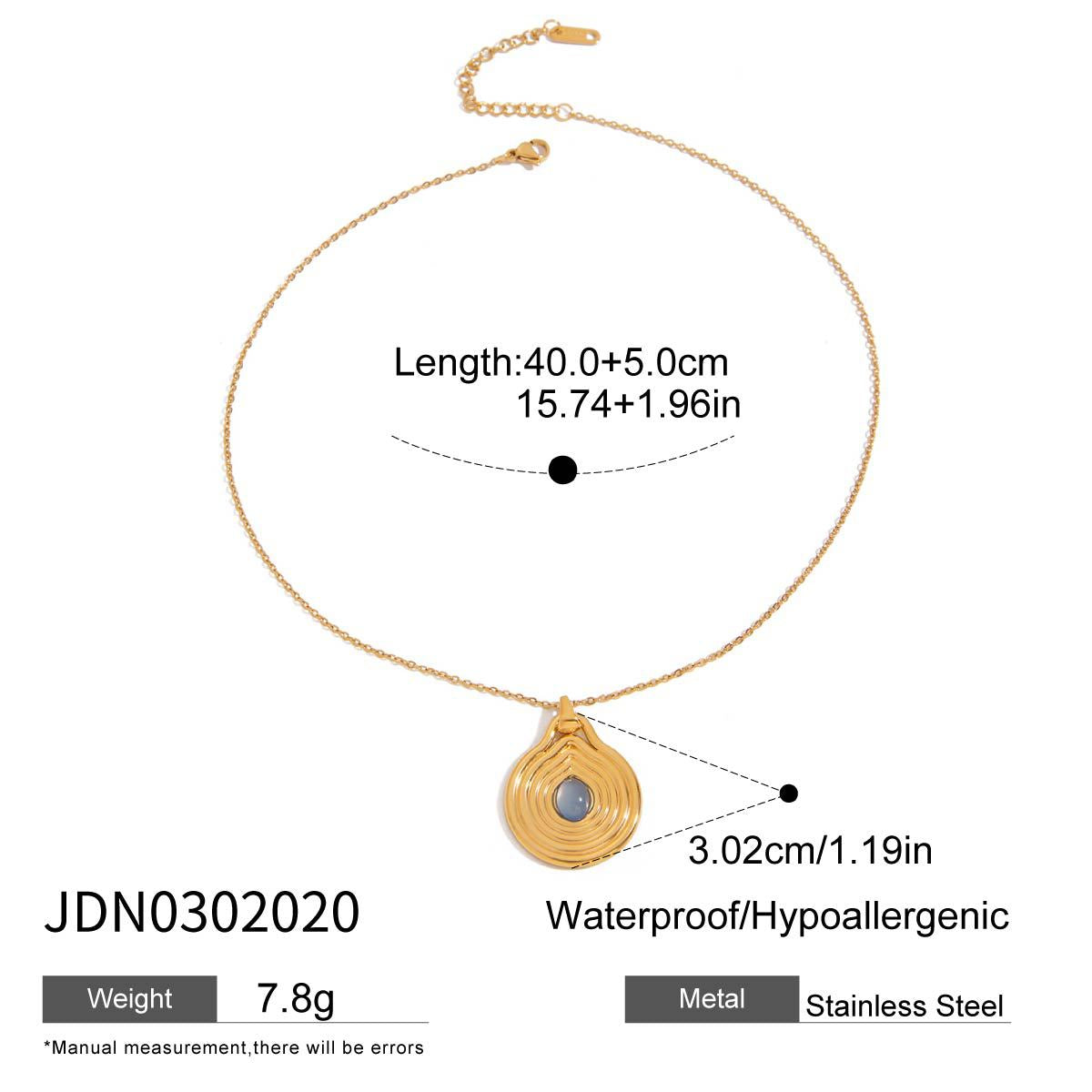 Collier pour femme avec pendentif spirale en acier inoxydable