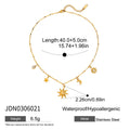 Collier pour femme avec pendentif soleil et lune en acier