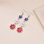 Boucles d'oreilles fleurs délicates multicouches en émail et acier inoxydable