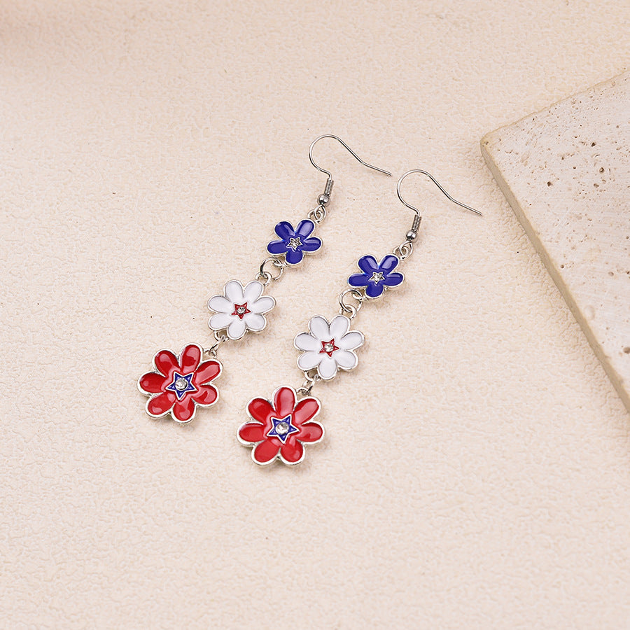 Boucles d'oreilles fleurs délicates multicouches en émail et acier inoxydable