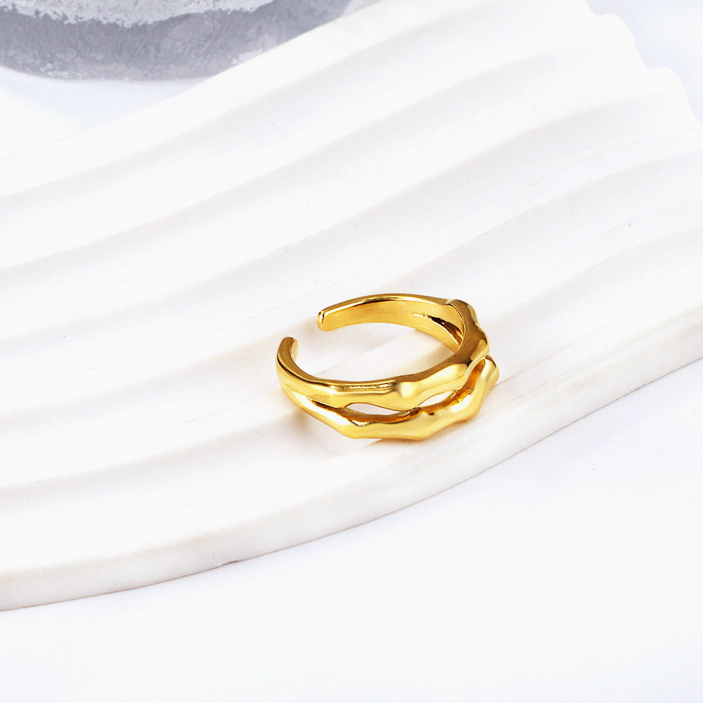 Bague réglable pour femme au design incurvé élégant