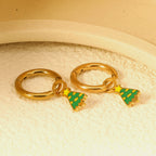 Boucles d'oreilles pendantes pour femme avec motif couronne festive