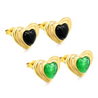 Boucles d'oreilles pour femme au design cœur élégant avec finition dorée