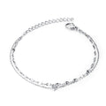 Bracelet de cheville double rangée éclatant