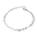 Bracelet de cheville double rangée éclatant